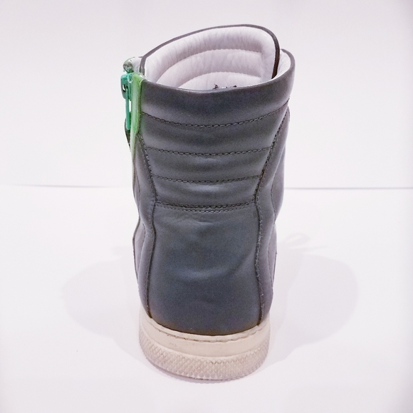 Pierre Hardy Trainer Green Leather HighTop  Sz 11 - Picture 5 of 8